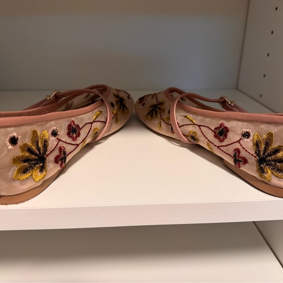 Zara Cream and Pink Dress Shoes with Elegant Design Ballet flats Size 37=7 - Picture 7 of 9